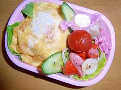 本日　ののちゃんお弁当(2)(6)「オムライス」